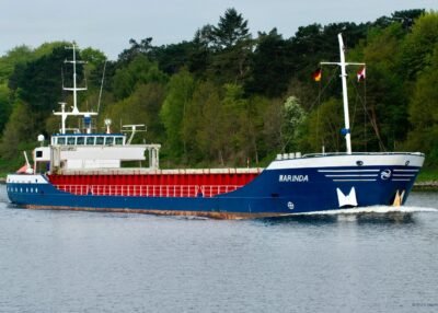 Marinda in Kiel Canal passing Rendsburg, 10-05-2013