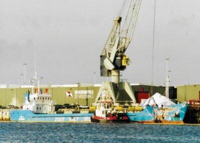 'Saline' unloading salt after collision outside Delfzijl