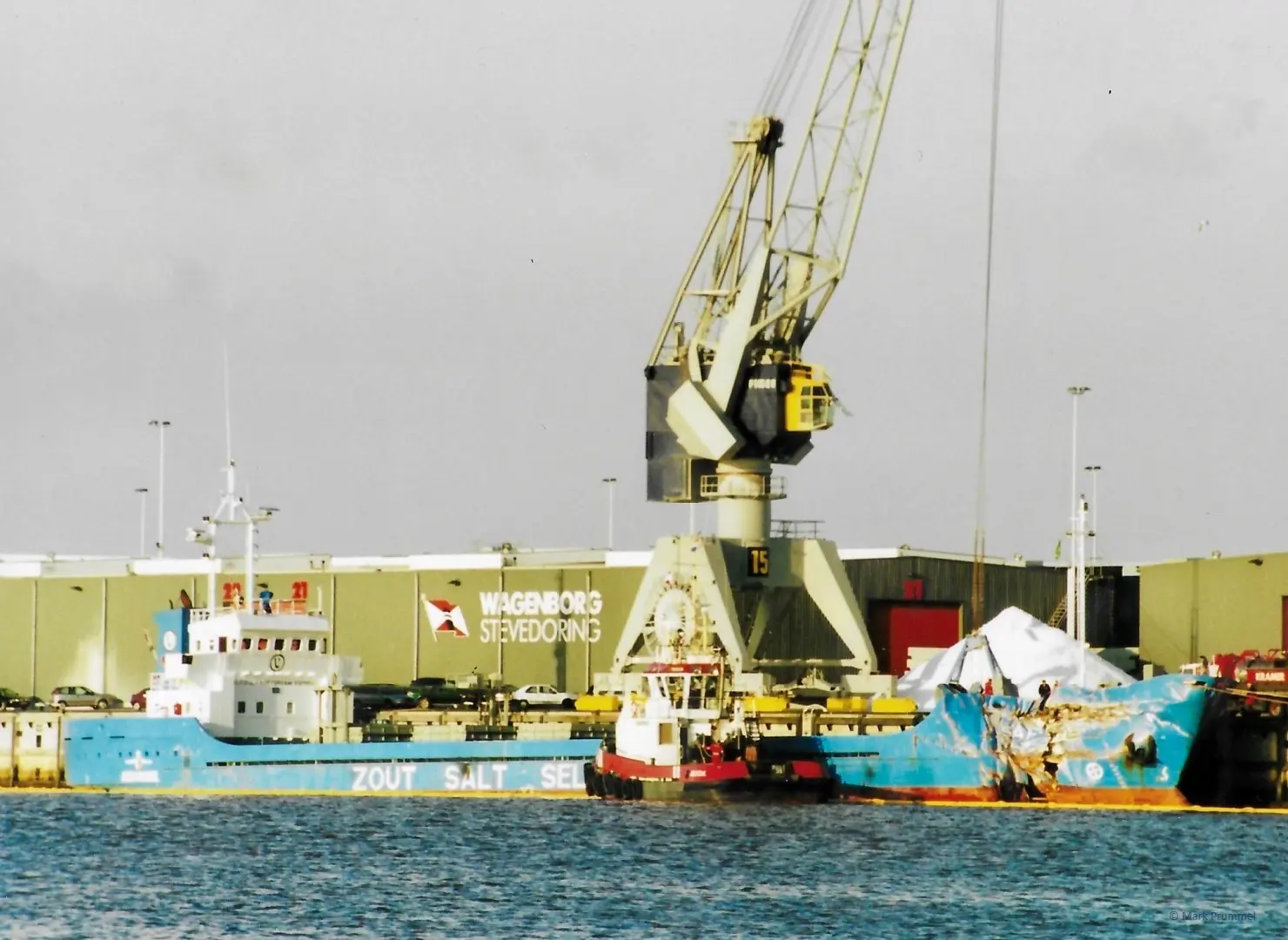 'Saline' unloading salt after collision outside Delfzijl