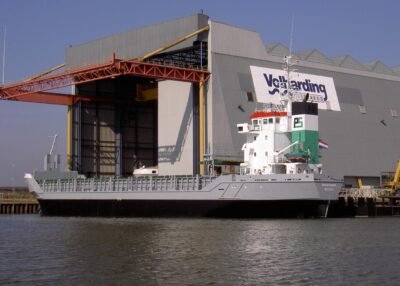 Doggersbank moored at Frisian Shipyard Welgelegen in Harlingen