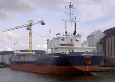Ambassadeur moored at shipyard Niestern Sander in Delfzijl, 27-07-2003