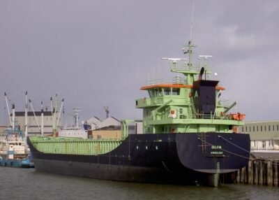 Delfin moored in Harlingen, 27-02-2005