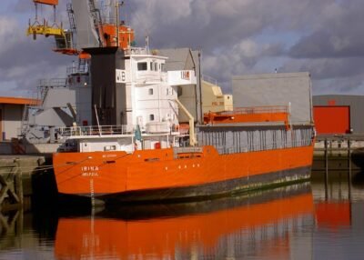 Irina moored at Handelskade in Delfzijl, 07-11-2004