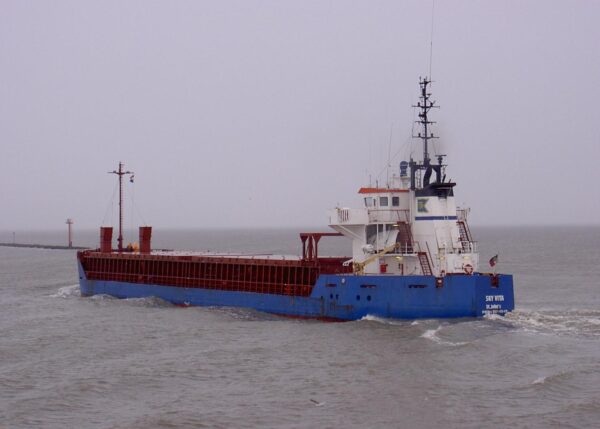 Sky Vita on te Waddensea leaving Harlingen, 06-03-2005
