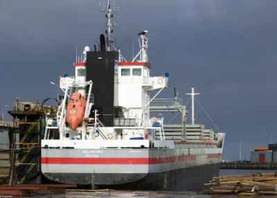 Delfborg moored at shipyard Niestern Sander in Delfzijl, 02-01-2013