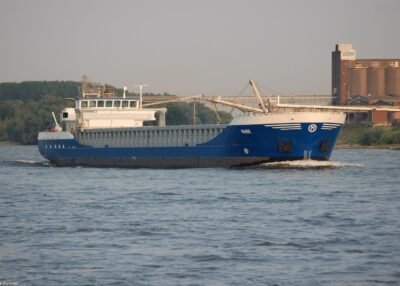 Mare on river Rhine passing Spijk, 13-06-2006