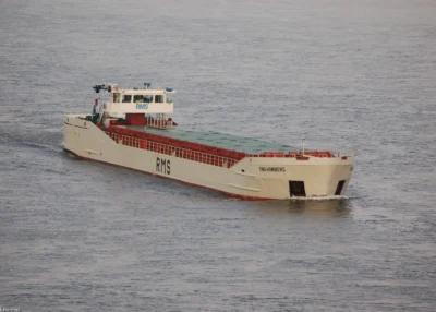 RMS Homberg on river Rhine passing Emmerich, 20-06-2006