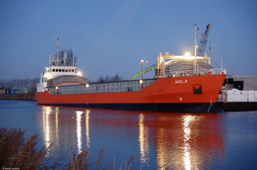 Nola moored in Delfzijl. 28-11-2006