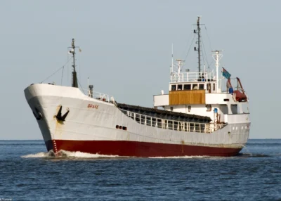 Brake on river Ems bound for Delfzijl, 18-10-2009