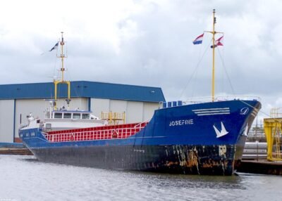 Josefine moored at shipyard Niestern-Sander B.V. in Delfzijl, 28-05-2006
