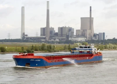 RMS Lagona on river Rhine passing Götterswickerhamm, 20-06-2009