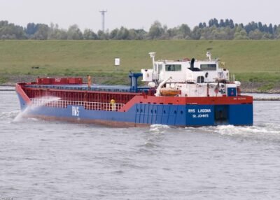 RMS Lagona on river Rhine passing Götterswickerhamm, 20-06-2009