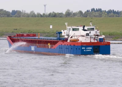 RMS Lagona on river Rhine passing Götterswickerhamm, 20-06-2009