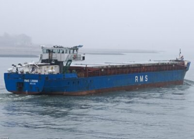 RMS Libava on river Waal passing Erlecom, 18-02-2011