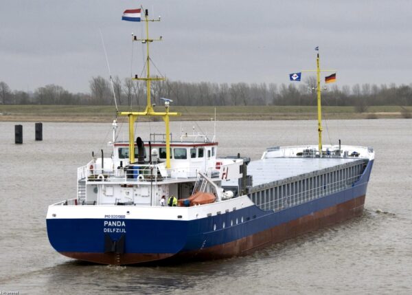 Panda on river Ems passing Leer, 14-03-2010