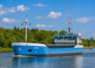 Andrea in Kiel Canal passing Breiholz, 14-05-2015