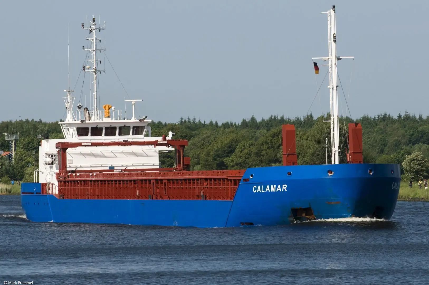 Calamar in Kiel Canal passing Breiholz, 30-05-2014 Calamar in Kiel Canal passing Breiholz, 30-05-2014