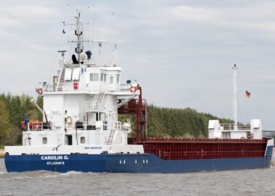 Carolin G. in Kiel Canal passing Rendsburg, 10-05-2013