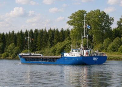 Celia in Kiel Canal passing Breiholz, 01-06-2014