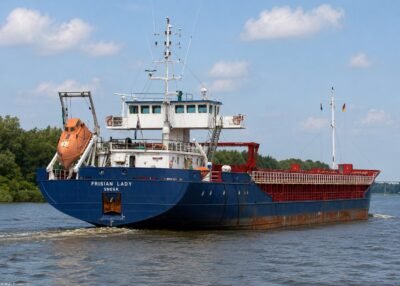 Frisian Lady in Kiel Canal passing Burg, 28-06-2014