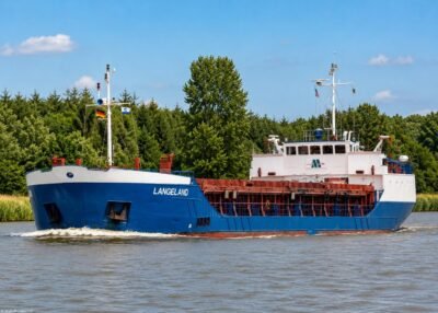 Langeland in Kiel Canal passing Burg, 28-06-2014