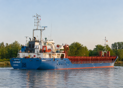 Lunamar in Kiel Canal passing Breiholz, 31-05-2014