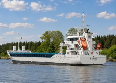 Najade in Kiel Canal passing Breiholz, 29-05-2014