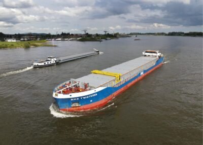 RMS Twisteden on river Rhine passing Tolkamer, 19-05-2021