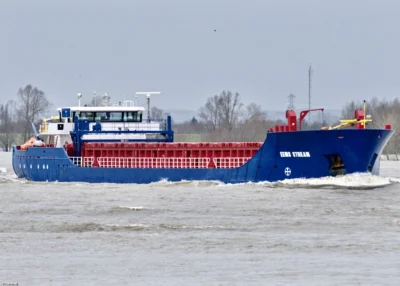 Eems Stream on river Waal passing Ooij, 15-01-2011