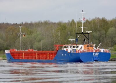 Allora on Kiel Canal passing Hohenhörn, 27-04-2023