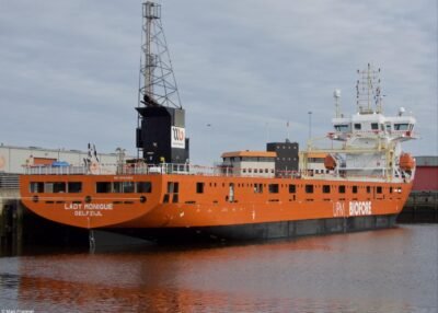 Lady Monique moored in Delfzijl, 28-01-2023