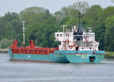RMS Neudorf in Kiel Canal passing Hochdonn, 21-05-2023