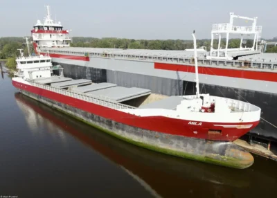 Mila moored at Niestern Sander in Delfzijl, 10-09-2023