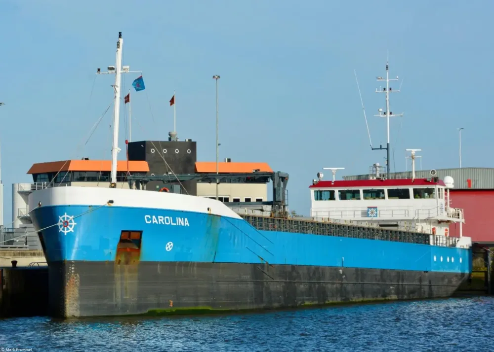 Carolina moored in Delfzijl, 09-11-2023