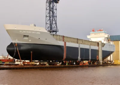 Flinterfortune under construction at Shipyard Ferus Smit B.V. in Westerbroek, 08-12-2007