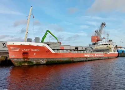 Lady Dawn moored in Delfzijl, 09-11-2023