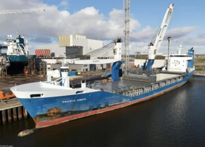 Pacific Dawn at Damen Shiprepair Harlingen B.V., 12-11-2023