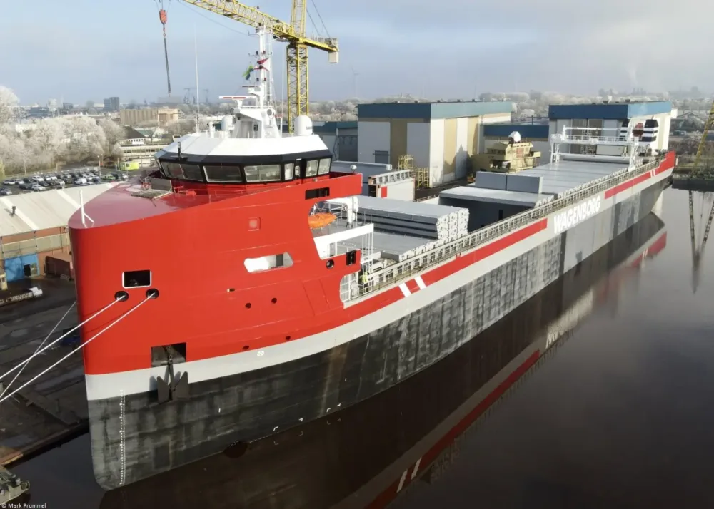 Amalia fitting out at Niestern Sander in Delfzijl, 01-12-2023