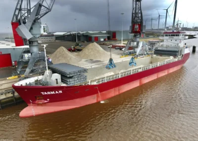 Tasman moored in Delfzijl, 22-12-2023