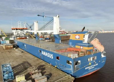 Eemslift Ellen moored in Delfzijl, 27-01-2014