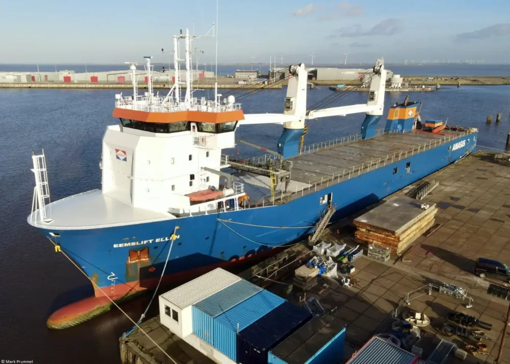 Eemslift Ellen moored in Delfzijl, 28-01-2014