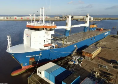 Eemslift Ellen moored in Delfzijl, 28-01-2014
