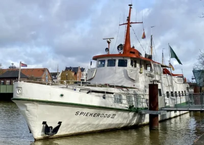 Spiekeroog III as restaurant ship in Leer, 05-03-2023