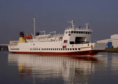 Ostfriesland departing from Eemshaven, 08-02-2005
