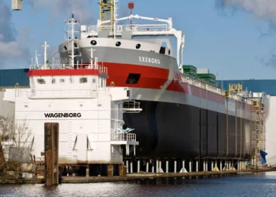 Exeborg under construction at Shipyard Niestern Sander in Delfzijl, 06-04-2013