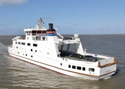 Frisia IV arriving on Norderney, 16-03-2024
