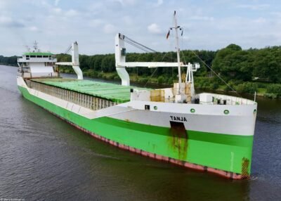 Tanja in Kiel Canal passing Hohenhörn, 23-07-2024