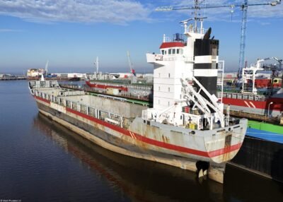 Mississippiborg moored at shipyard Niestern Sander B.V. in Delfzijl, 26-10-2024