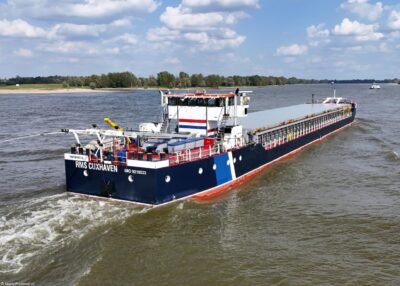 RMS Cuxhaven on river Rhine passing Xanten, 04-08-2024