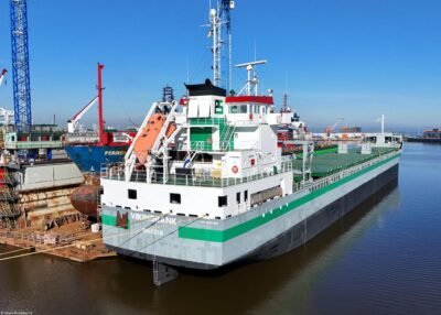 Vikingbank moored at shipyard Niestern Sander B.V. in Delfzijl, 05-10-2024